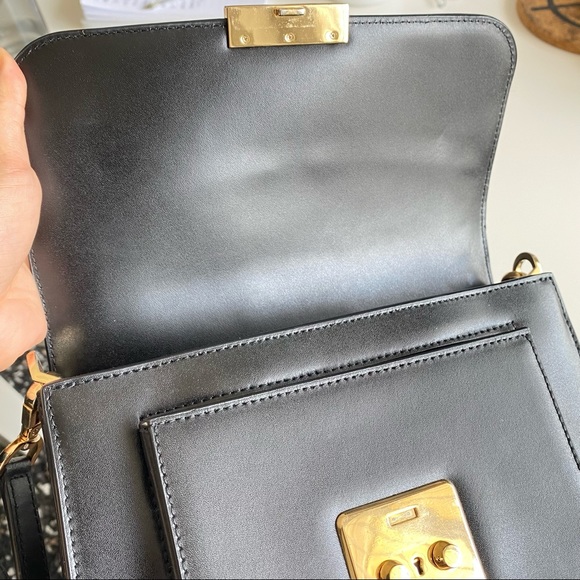 Michael Kors Sloan Editor Star Studded Leather Shoulder Bag Black/Brown - Picture 5 of 6